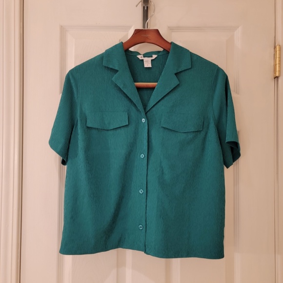 Athleta Echo Top Size Small Green Short Sleeve Ribbed Breathable 587908 NWT $99 - Picture 2 of 10